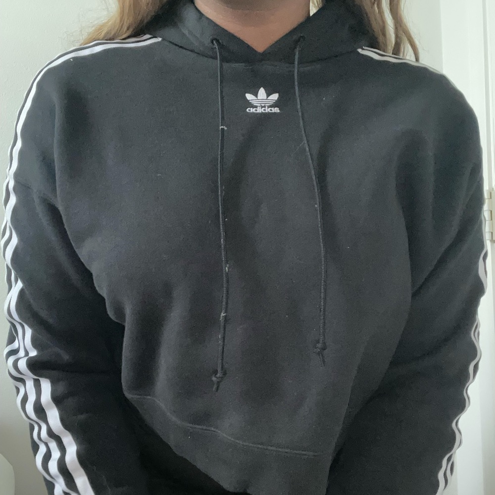 Black adidas cropped hoodie